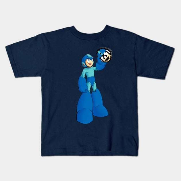 Mega Man 1-Up Kids T-Shirt by andrewvado